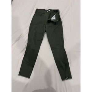 Ella Moss Women's High-Waisted Skinny Crop Jeans Olive Green Size 4/27 Standard